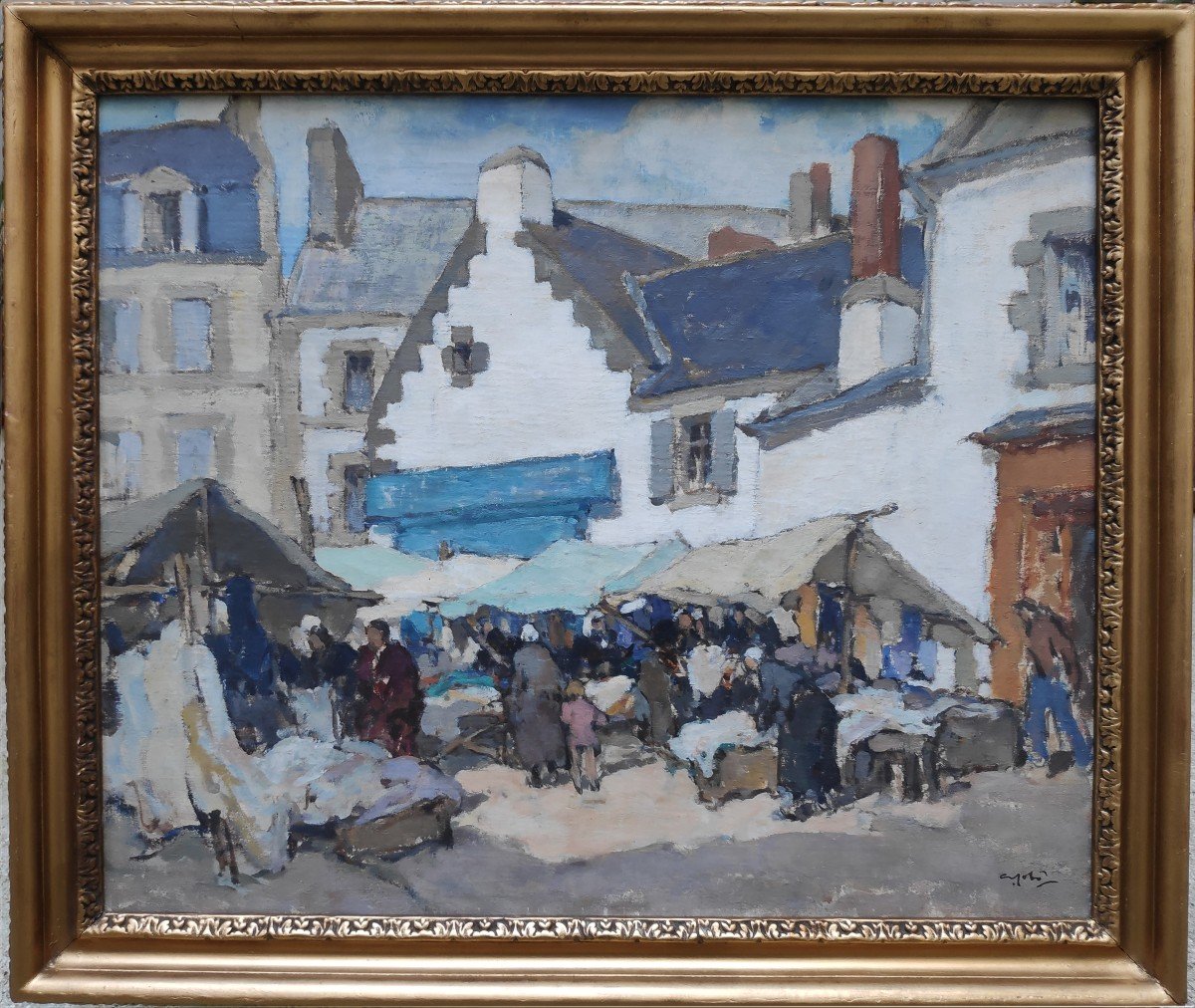 Georges Gobo (1876-1958), Market Scene In Douarnenez-photo-2