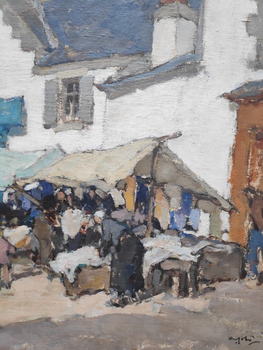 Georges Gobo (1876-1958), Market Scene In Douarnenez-photo-4