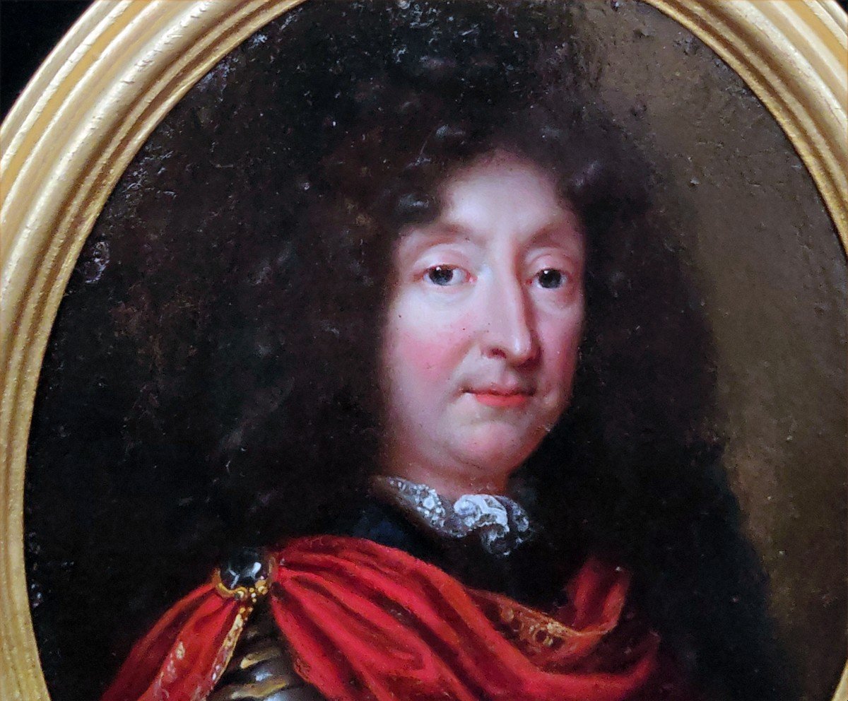 Follower Of Pierre Mignard (1612-1695), Portrait Of Elderly Louis XIV, XVIIth Century-photo-3