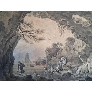 Suiveur De Joseph Vernet (1714-1789), Les Baigneuses, Dessin