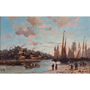 Charles Euphrasie Kuwasseg (1833-1904), Promenade en barque Par Beau Temps