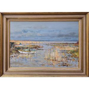 Jean Rigaud (1912-1999) - Le Port De By (médoc) - Grand Format