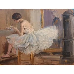 François-marius Borrel (1866, Paris – 1937), la danseuse dans un intérieur