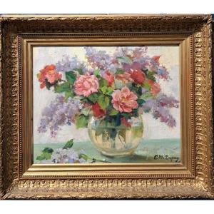 Paul Michel Dupuy (1869-1949), Le Bouquet De Roses Et Lilas