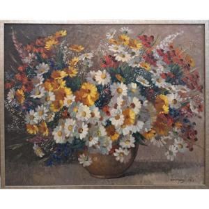 Jean Rigaud (1912-1999) - Large Bouquet Of Flowers