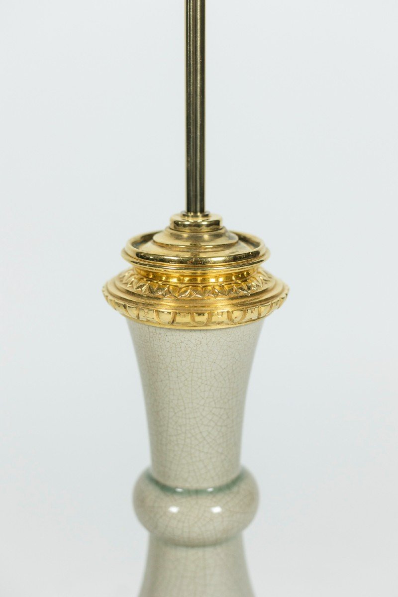 Lamp In Bronze And Celadon Porcelain, Circa 1880, Circa 1880-photo-3