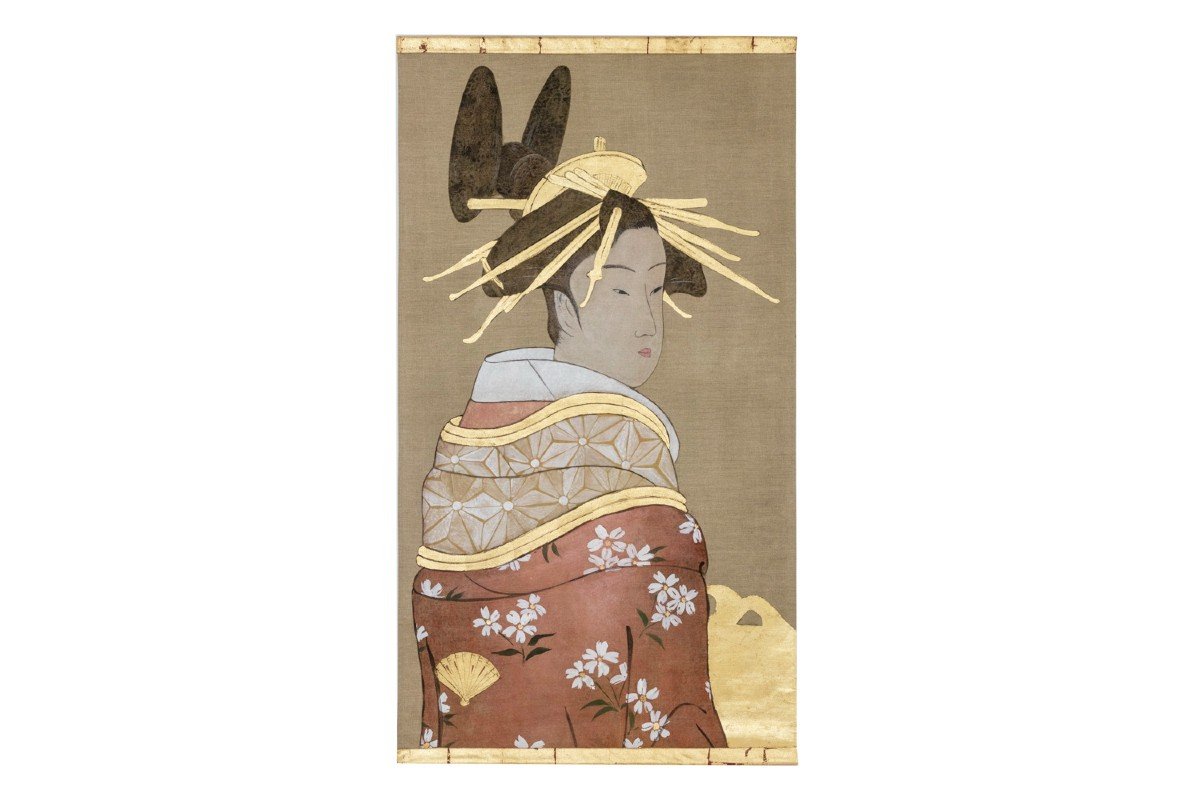 Painted Canvas Representing A Geisha, Contemporary Work, Ls5645887a