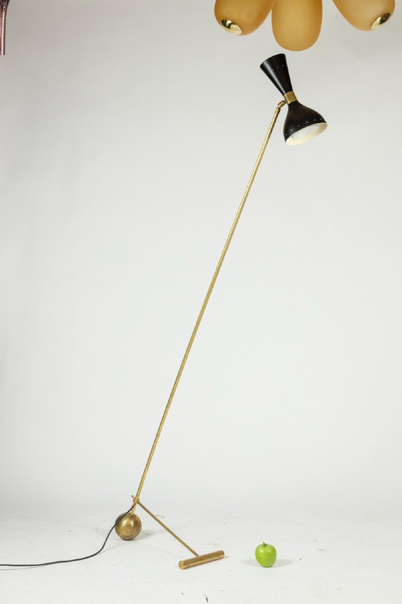 Floor Lamp In Perforated Sheet Metal And Gilded Brass, 1960s, Ls5736708b-photo-6