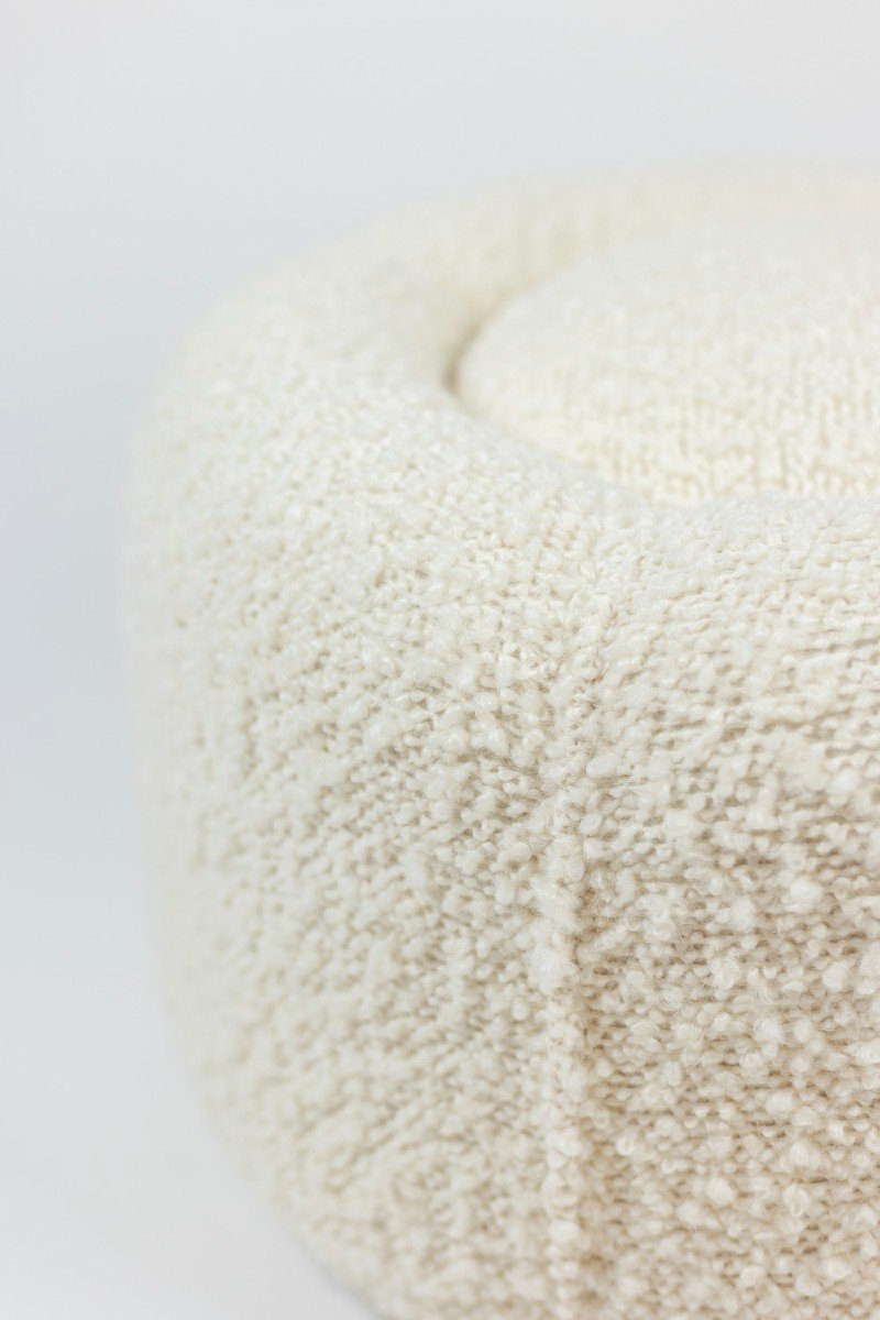 Pouf à Bouclettes Blanches, Travail Contemporain, LS5734B1954C-photo-3