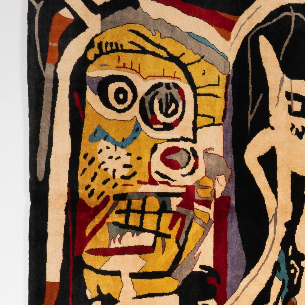 After Jean-michel Basquiat, Rug, Or Tapestry, In Wool. Contemporary Work. Ls60194506t-photo-1