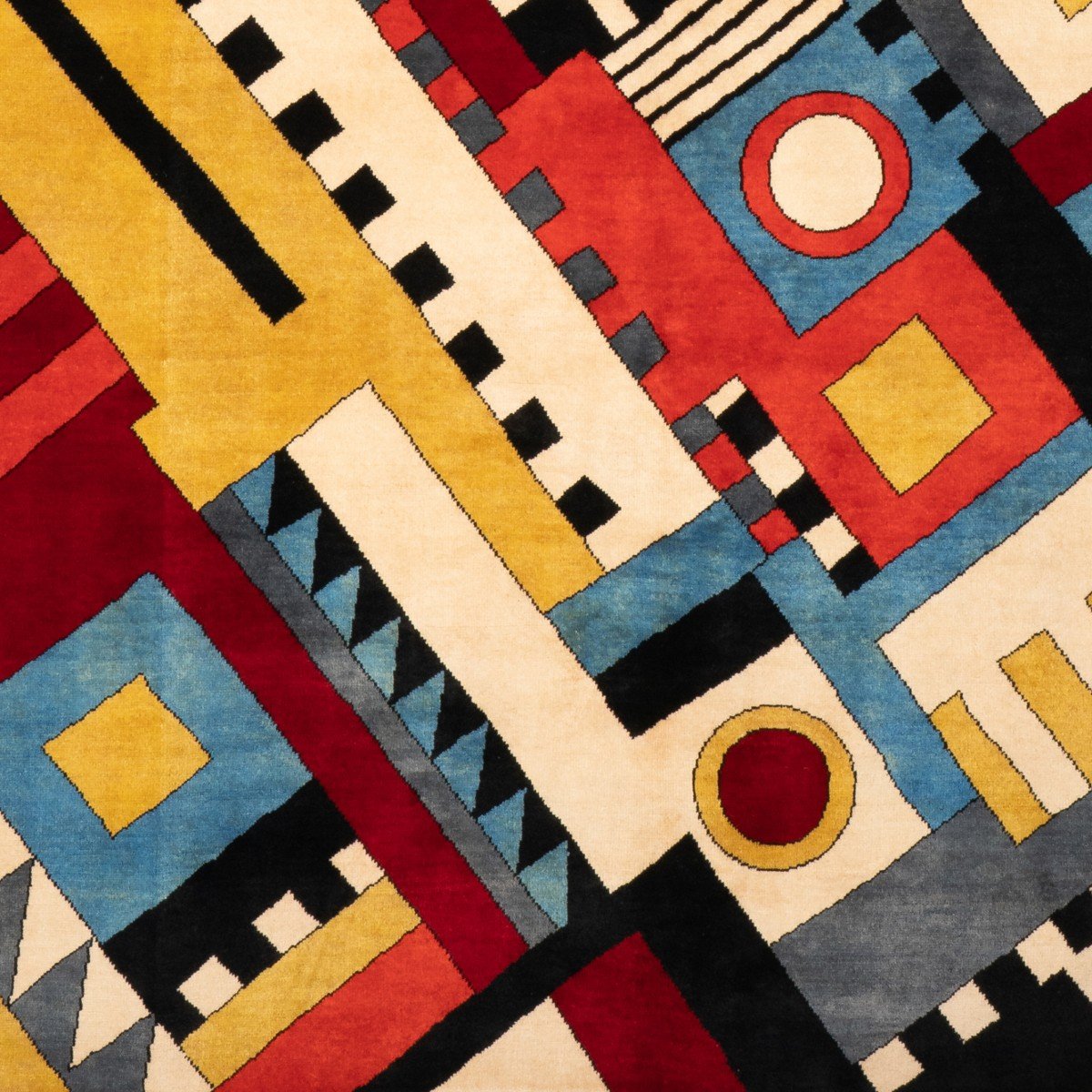 Carpet, Or Tapestry, With Geometric Patterns And In Wool. Contemporary Work.-photo-3