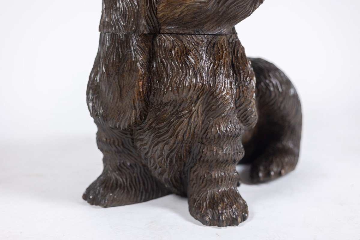 Black Forest Style Carved Basswood Dog, Circa 1900-photo-1