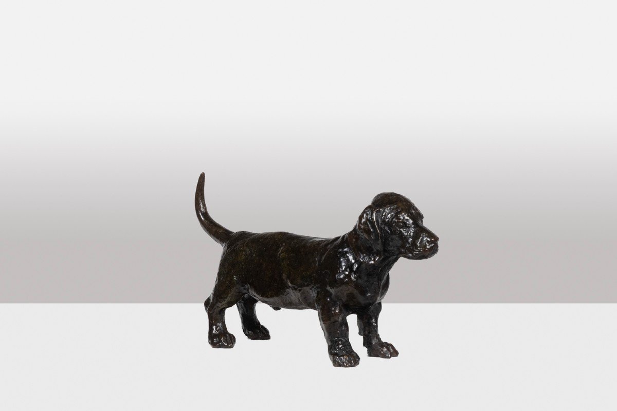 François Pompon. “basset Toc Dog”, Bronze, Print From 2006.-photo-3