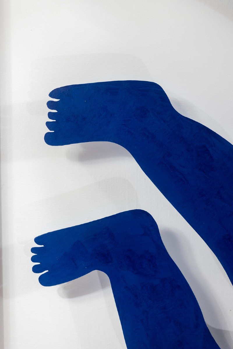 Decorative Panel “eva” In Blue Lacquered Metal. Contemporary Work.-photo-2