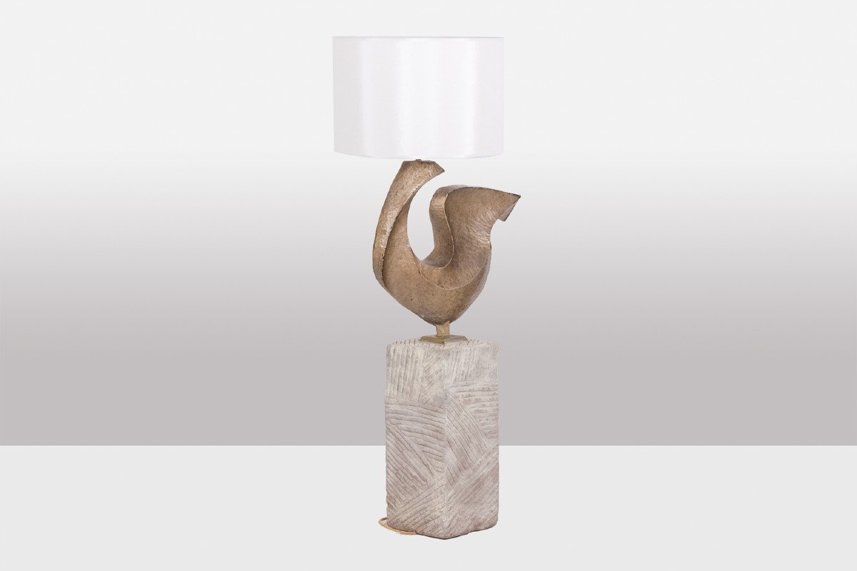 Brutalist Style Lamp Representing A Stylized Bird. 1970s. Ls57201258h-photo-2