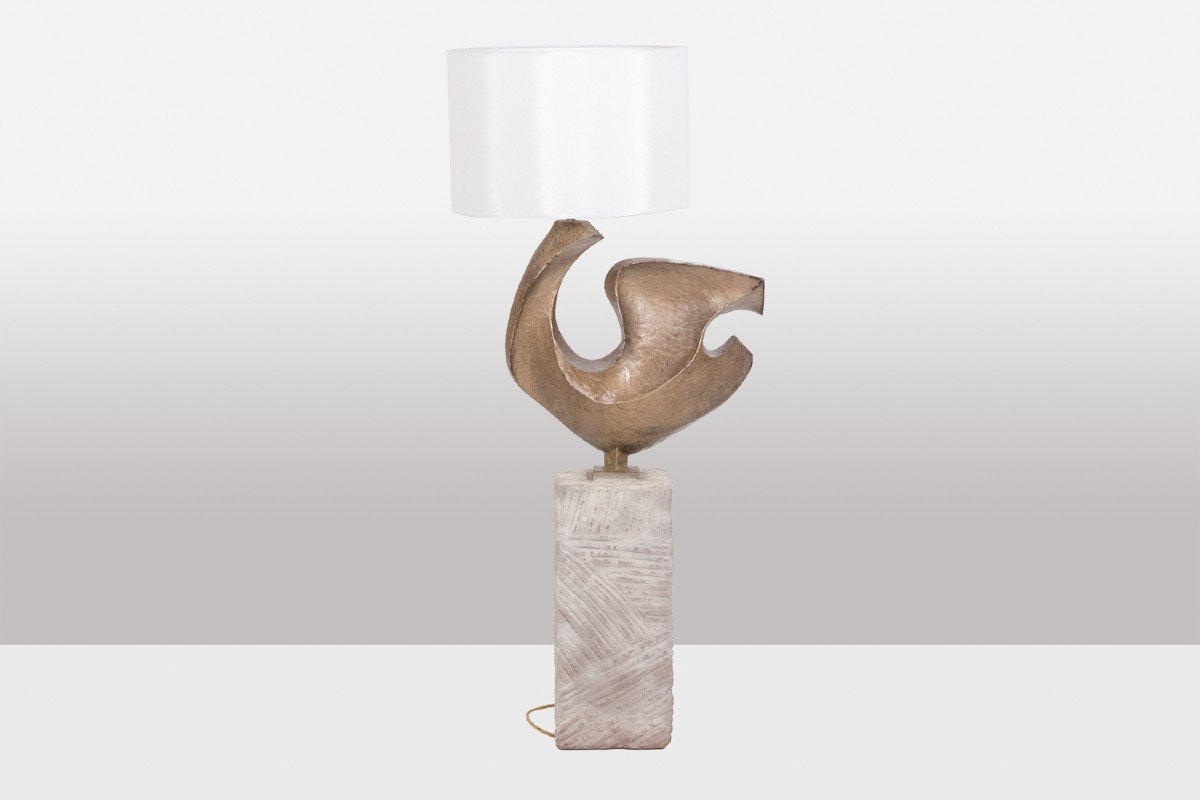 Brutalist Style Lamp Representing A Stylized Bird. 1970s. Ls57201258h