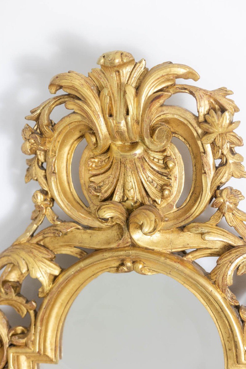 Regency Style Mirror In Carved And Gilded Wood. 1950s.-photo-1