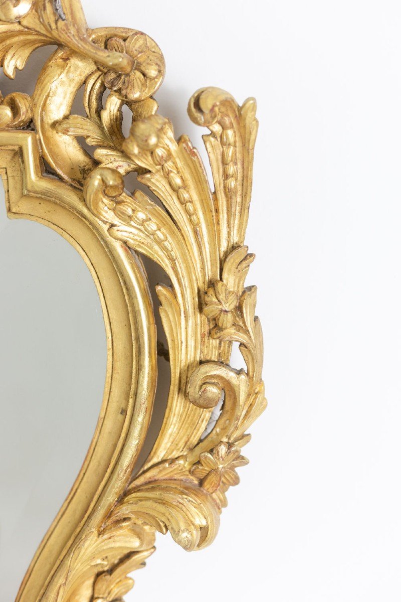 Regency Style Mirror In Carved And Gilded Wood. 1950s.-photo-2