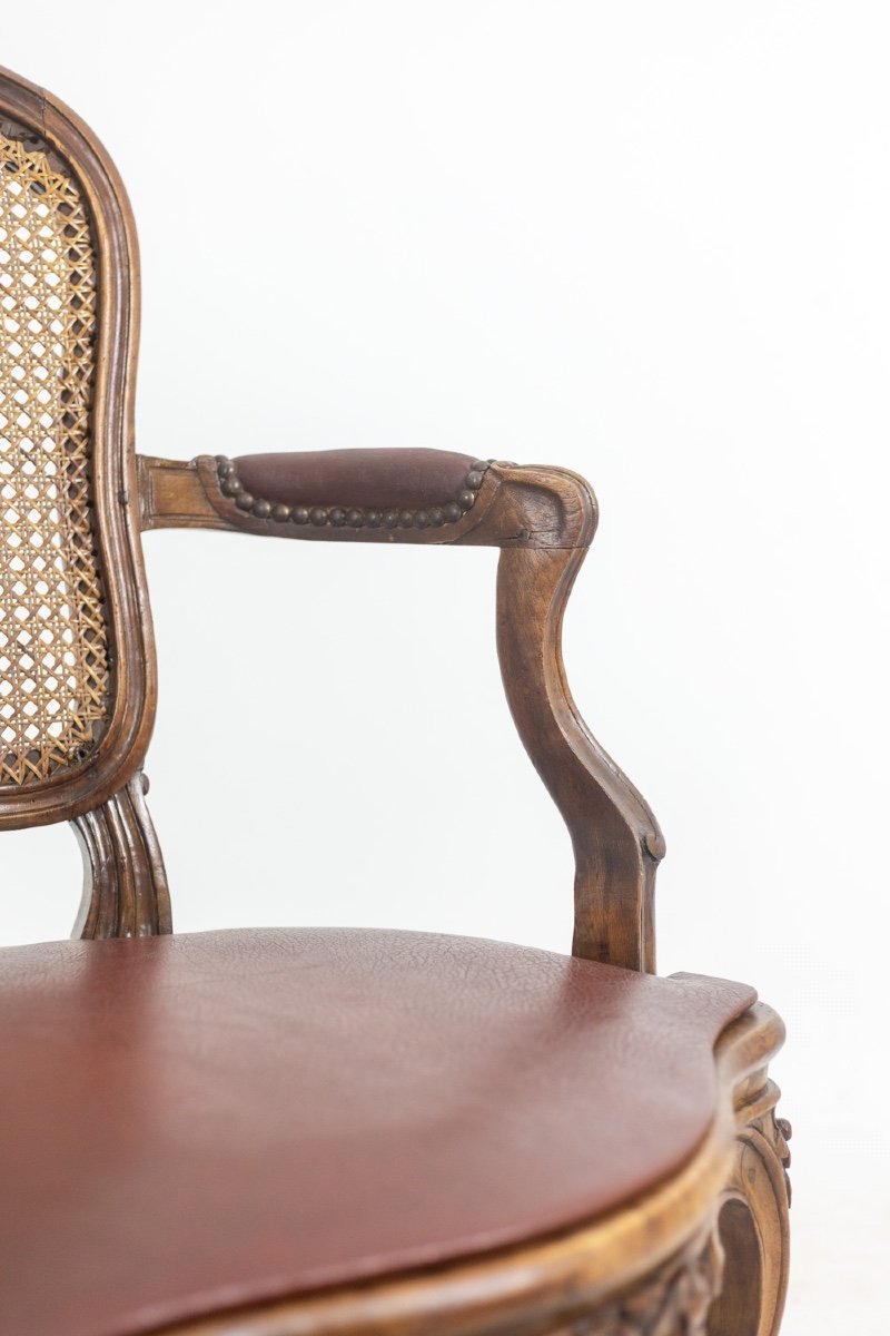 Pair Of “cabriolet” Armchairs In Walnut And Canework. Louis XV Period.ls5209325/2750/4-photo-8