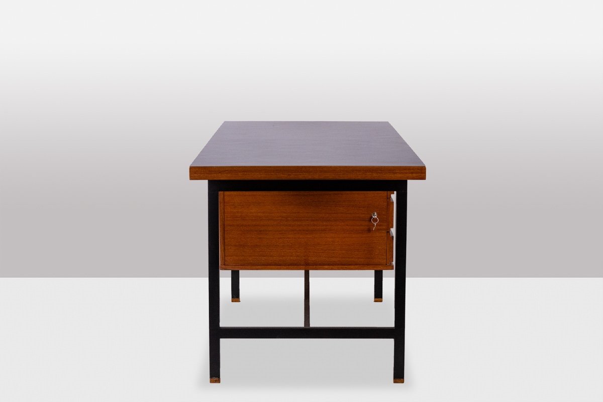 Pierre Guariche. Desk In Teak And Lacquered Metal. 1960s. Ls56631534m-photo-1