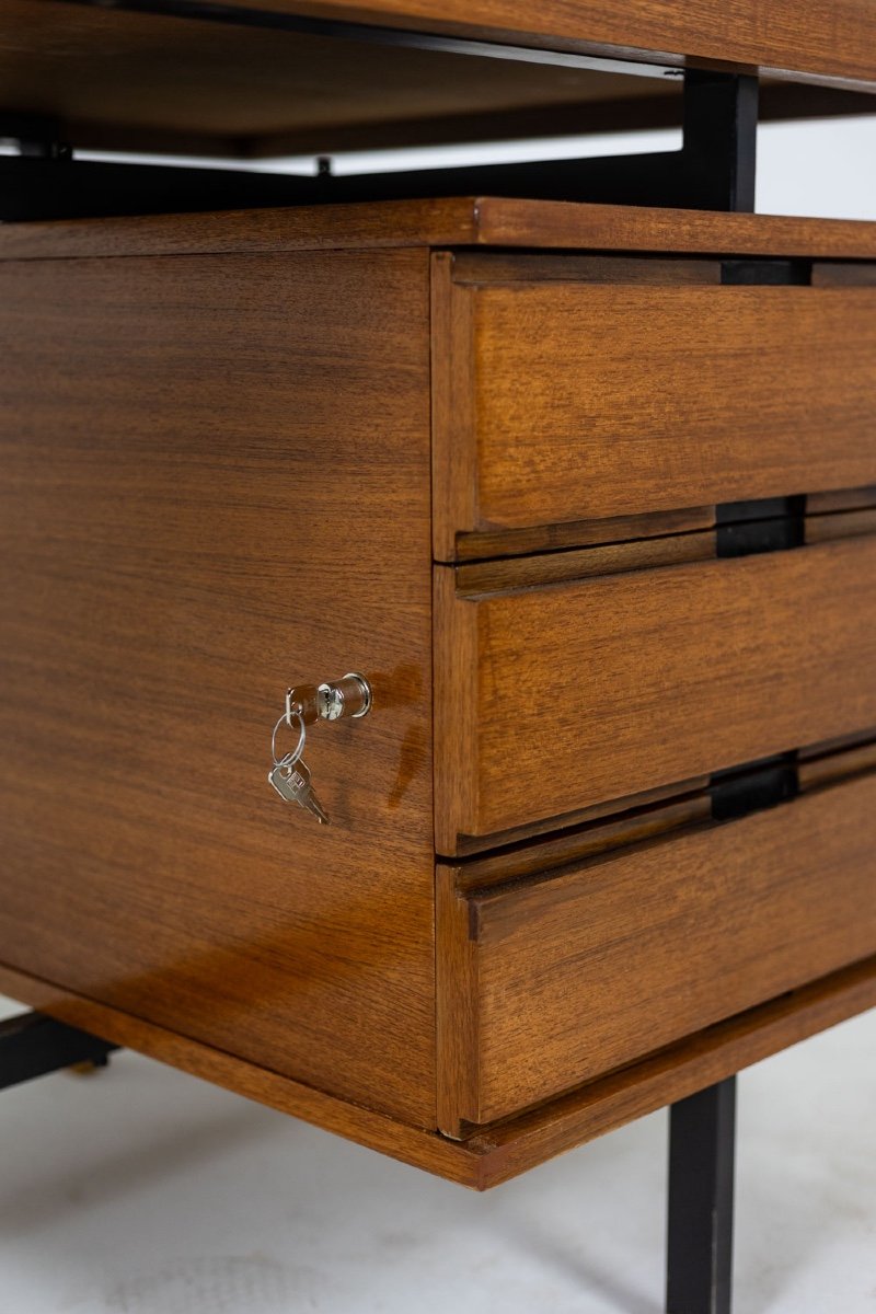 Pierre Guariche. Desk In Teak And Lacquered Metal. 1960s. Ls56631534m-photo-7