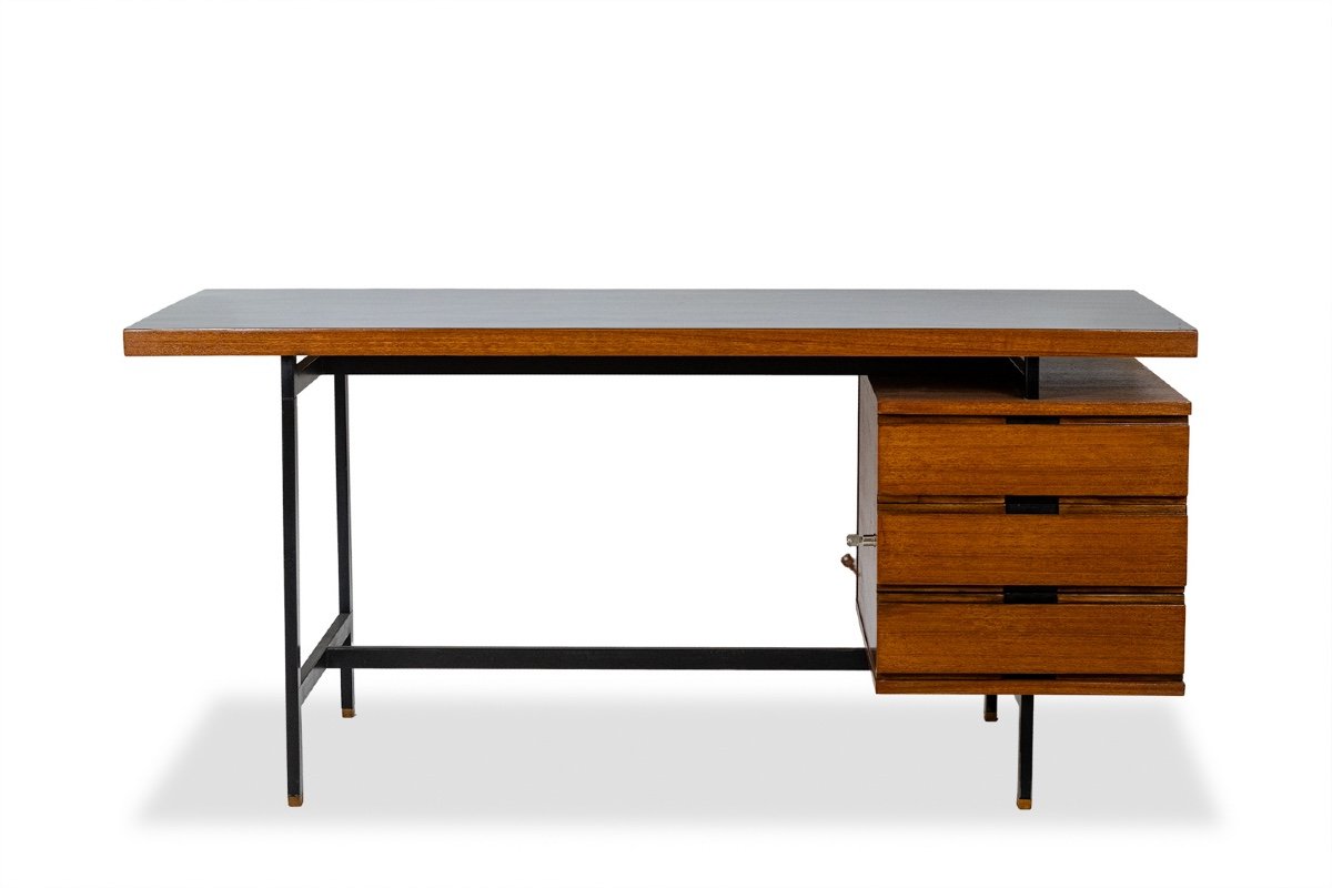 Pierre Guariche. Desk In Teak And Lacquered Metal. 1960s. Ls56631534m