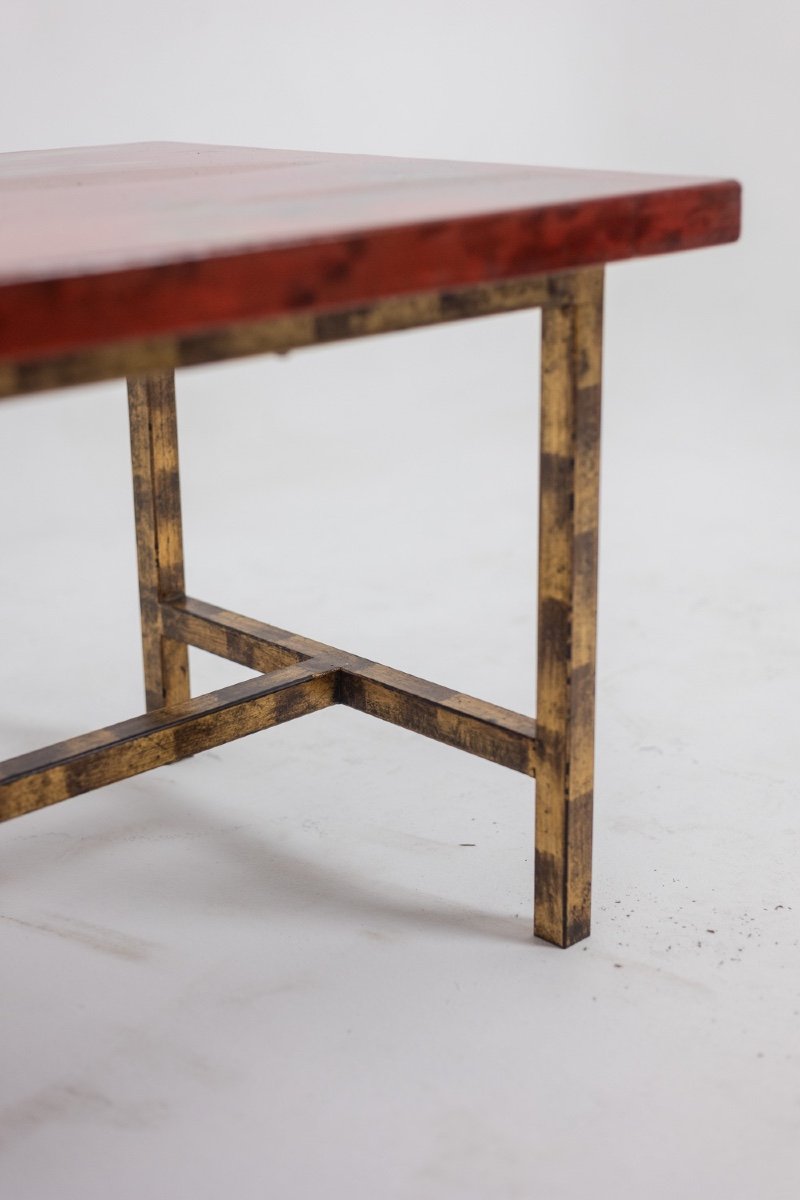 Coffee Table In Lacquer And Gilded Iron. 1950s. Ls5874250h-photo-5