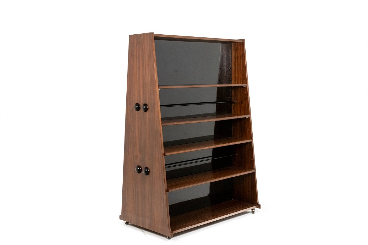 “double-sided” Rosewood Bookcase On Casters. Circa 1960. Ls58761008h-photo-3