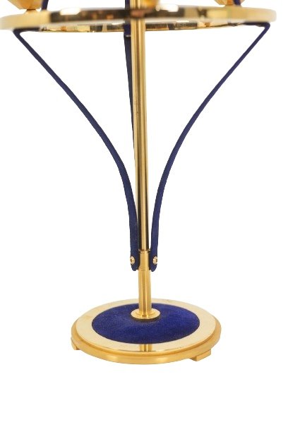 Candlestick In Gilded Brass And Velvet. Contemporary Work. Ls59441456b-photo-1