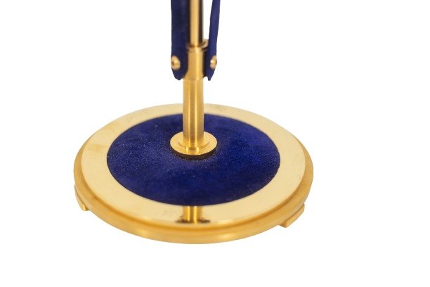 Candlestick In Gilded Brass And Velvet. Contemporary Work. Ls59441456b-photo-3