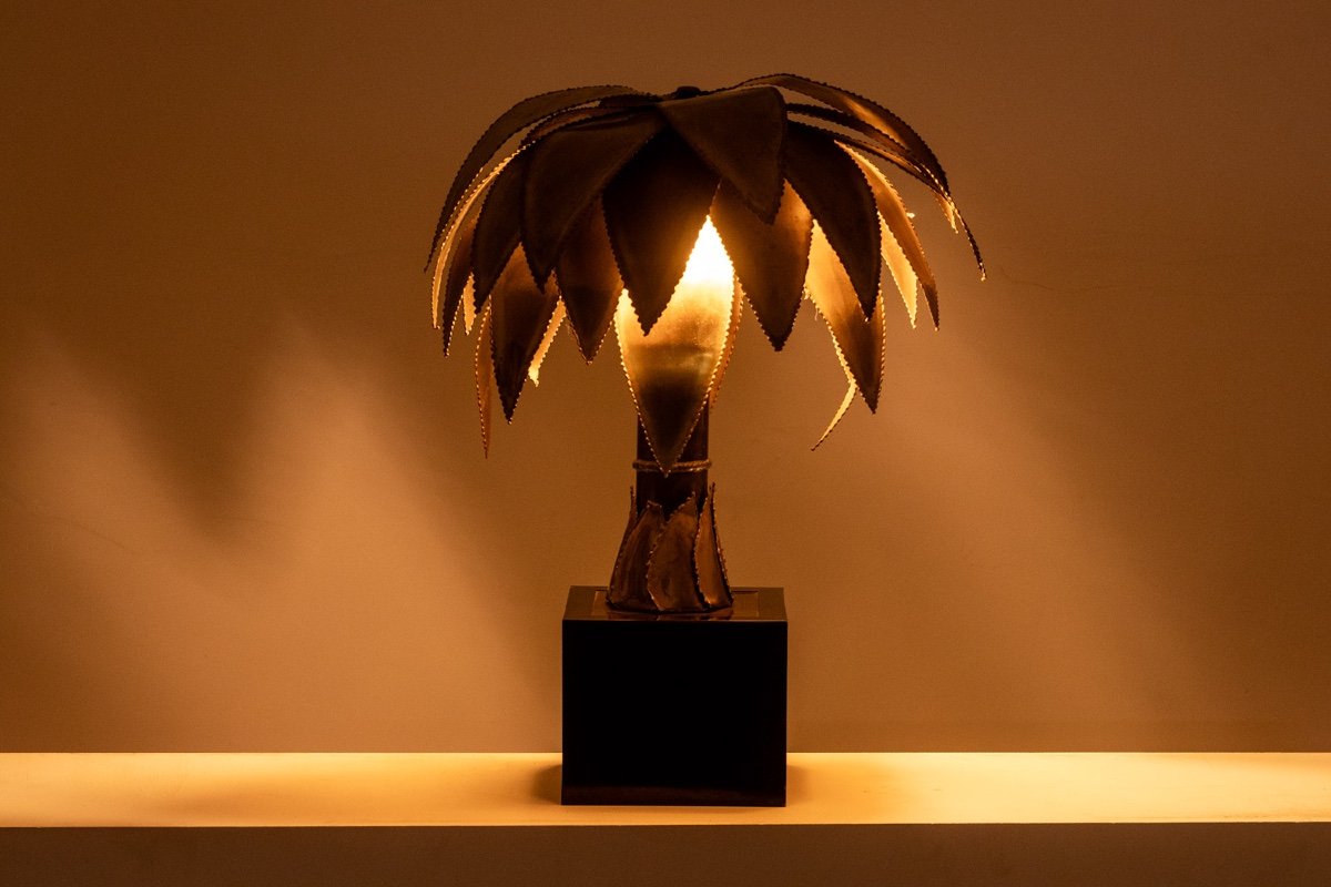 Maison Jansen. Palm Tree Lamp In Gilded Brass. 1970s. Ls4506587y-photo-1