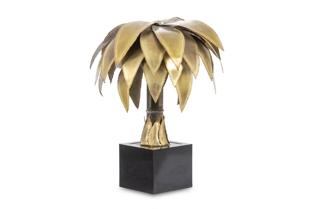 Maison Jansen. Palm Tree Lamp In Gilded Brass. 1970s. Ls4506587y