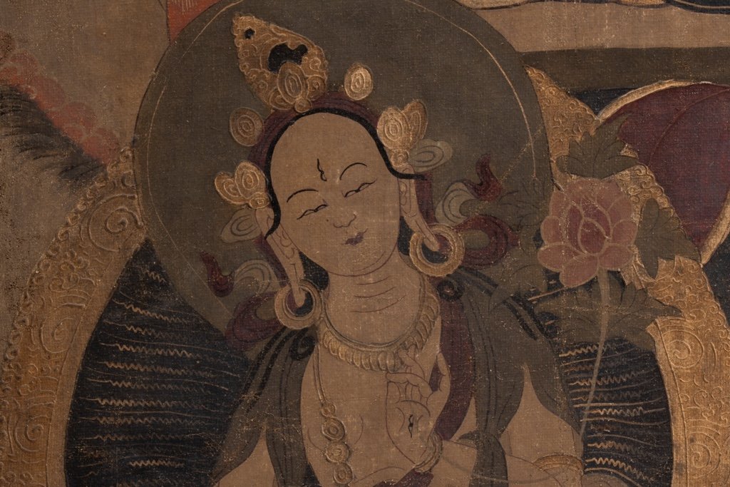 Tibetan Thangka Representing A Buddha. Late 19th Century. Ls53681809i-photo-1