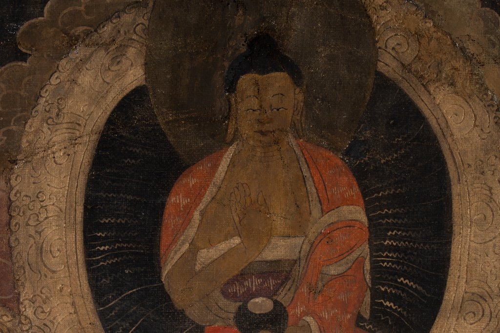 Tibetan Thangka Representing A Buddha. Late 19th Century. Ls53681809i-photo-2