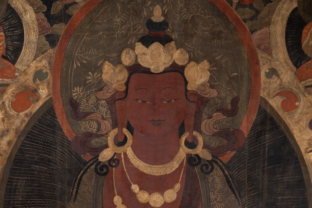 Tibetan Thangka Representing A Buddha. Late 19th Century. Ls53681809i-photo-3