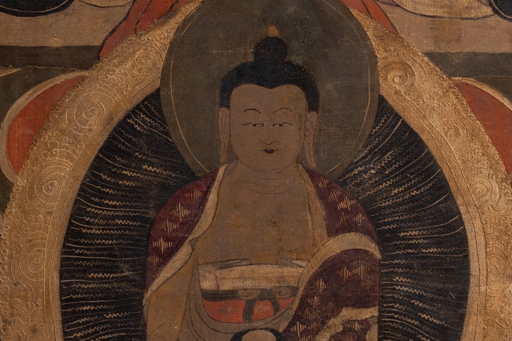 Tibetan Thangka Representing A Buddha. Late 19th Century. Ls53681809i-photo-4