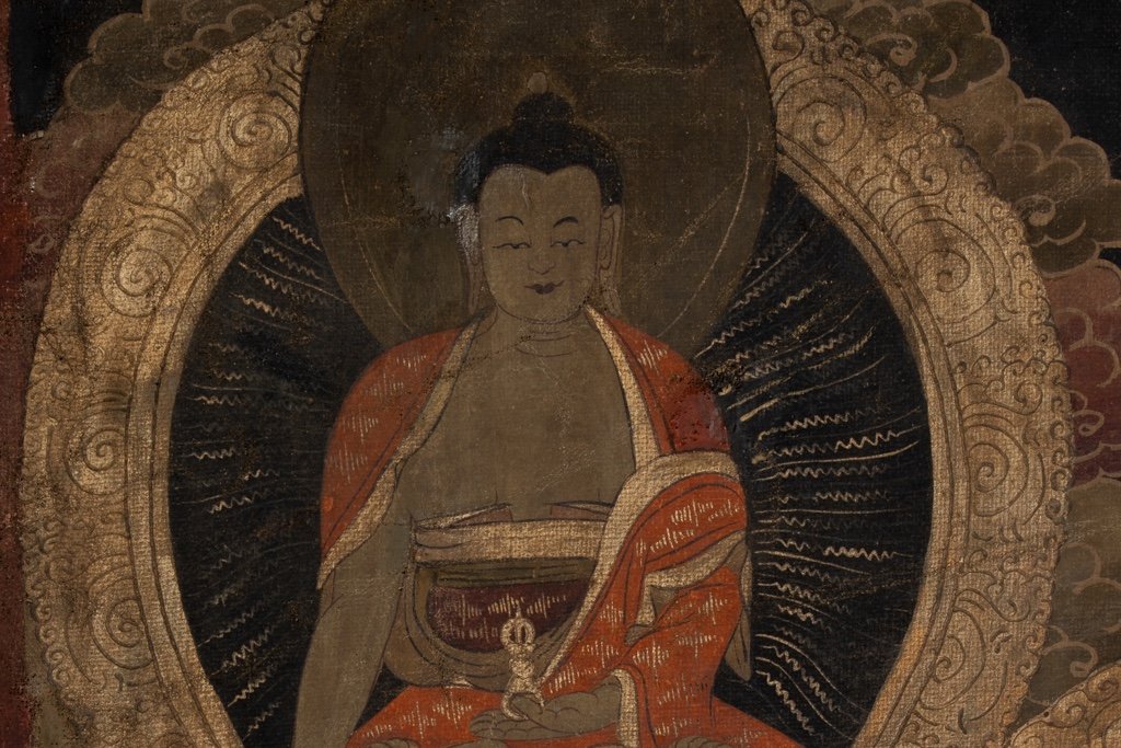 Tibetan Thangka Representing A Buddha. Late 19th Century. Ls53681809i-photo-6