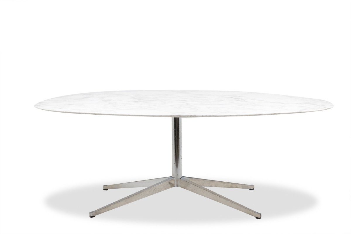 Florence Knoll For Knoll. Table In Marble And Chromed Metal. Circa 1970.. Ls54931408h