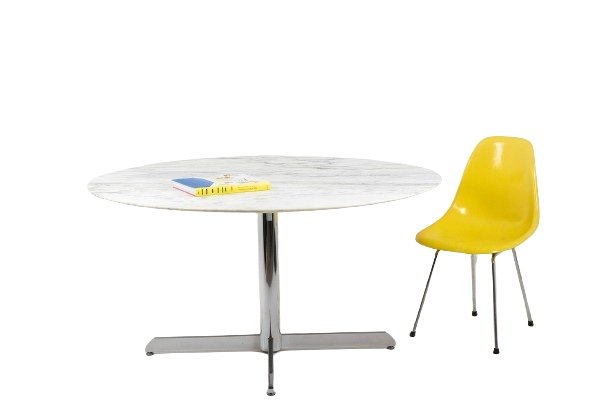 Florence Knoll For Knoll. Table In Marble And Chromed Metal. Circa 1960. Ls55671908u-photo-3