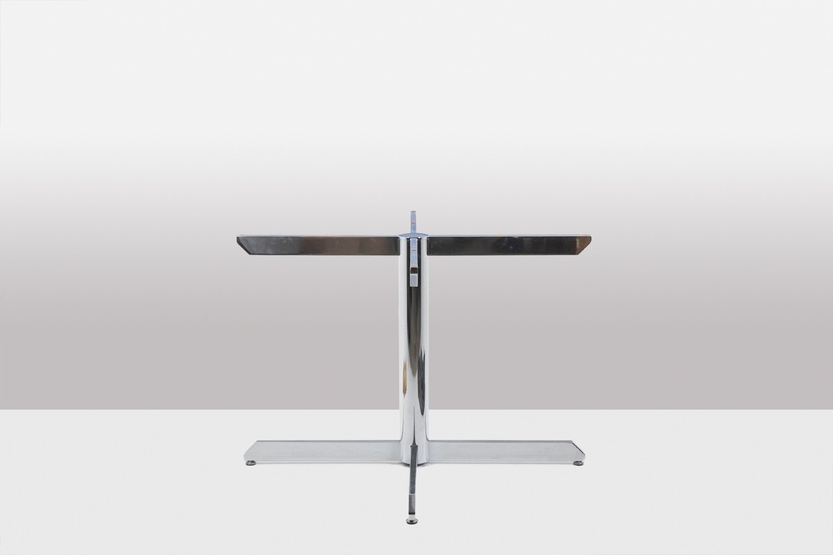 Florence Knoll For Knoll. Table In Marble And Chromed Metal. Circa 1960. Ls55671908u-photo-1