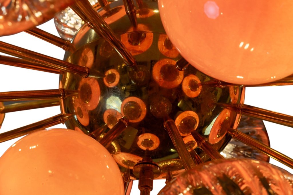 Large Sputnik Style Chandelier In Murano Glass. Contemporary Work. Ls57993856t-photo-4