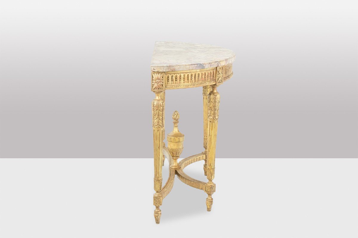 Console In Gilded Wood And Aleppo Breccia Marble. Circa 1780. Ls55691657j-photo-4