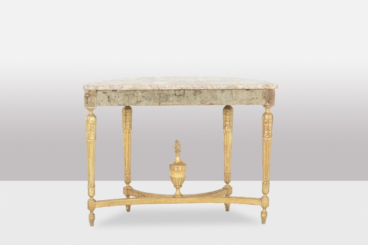 Console In Gilded Wood And Aleppo Breccia Marble. Circa 1780. Ls55691657j-photo-1