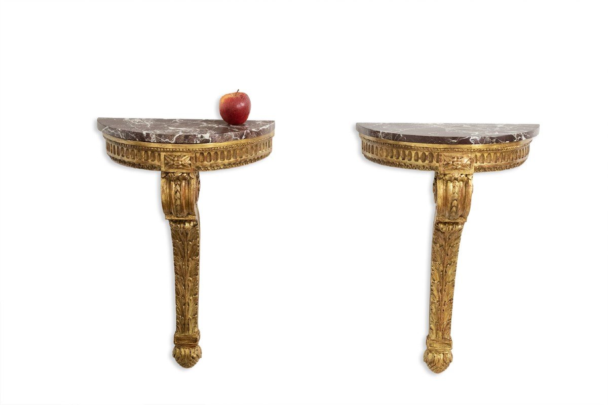 Pair Of Louis XVI Style Consoles From The Napoleon III Period. Circa 1880. Ls5671908c-photo-2