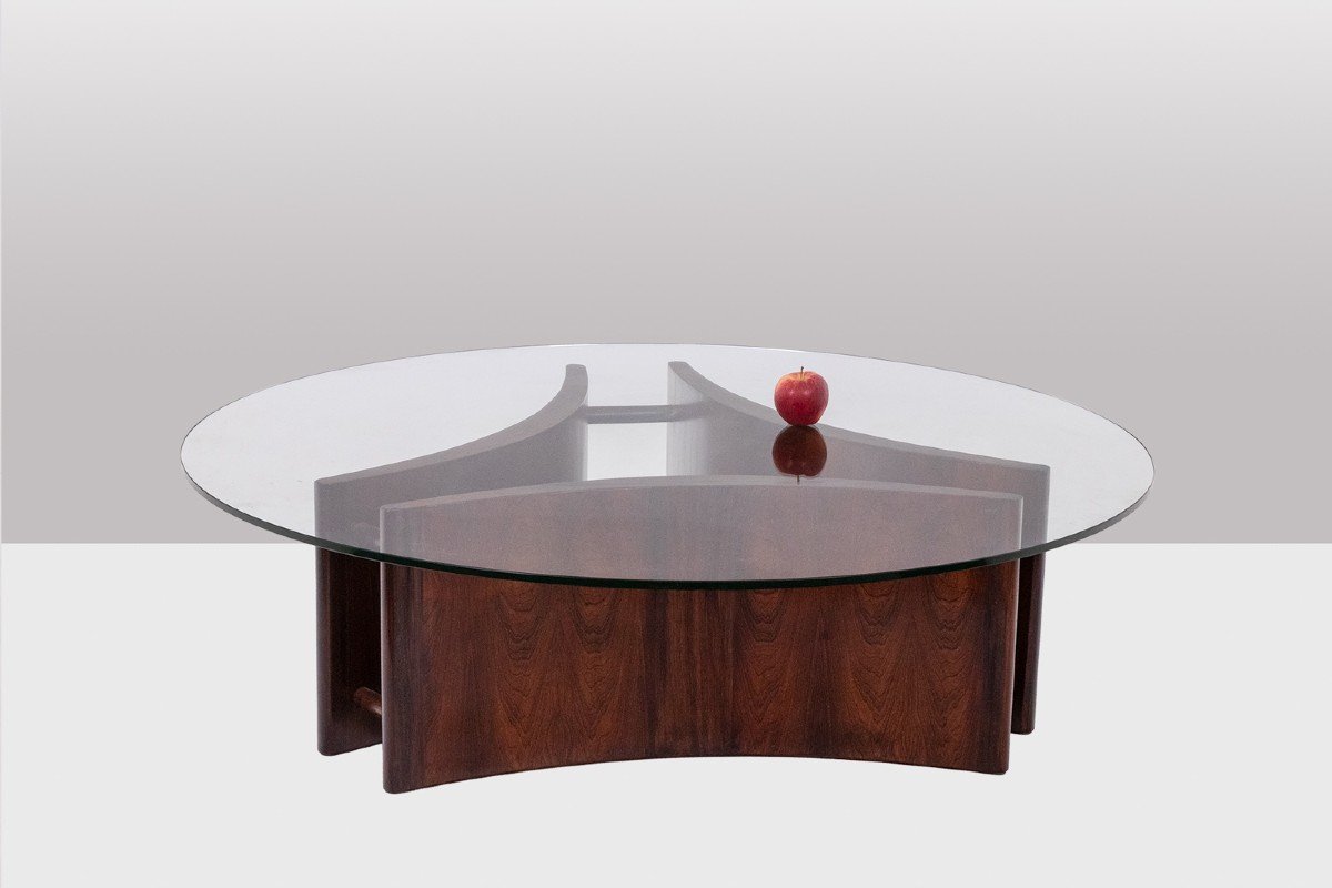 Rosewood Coffee Table, Concave Shape. 1970s. Ls59121106a-photo-2