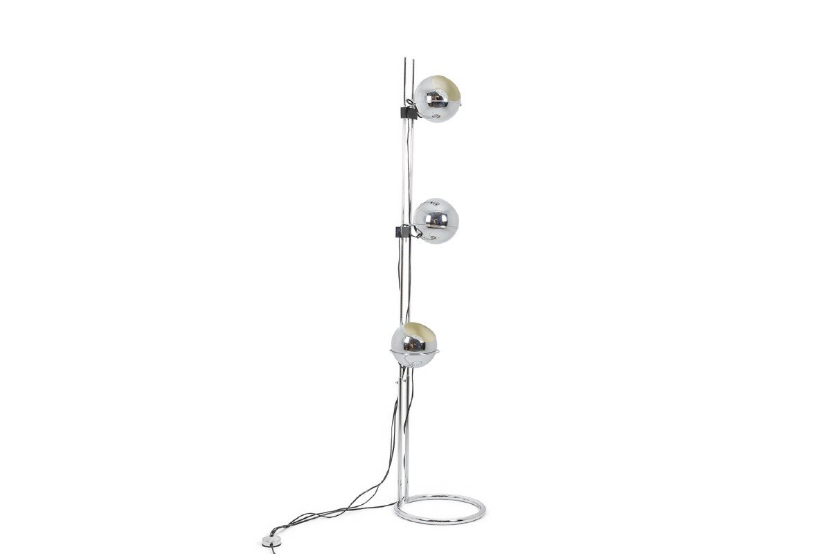 Chromed Metal Floor Lamp. 1970s. Ls6035456g