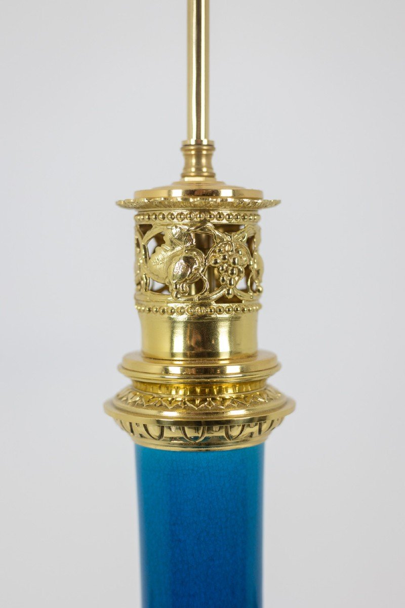 Lamp With Blue Porcelain And Gilded Bronze Handles. Circa 1880. Ls6040309i-photo-1