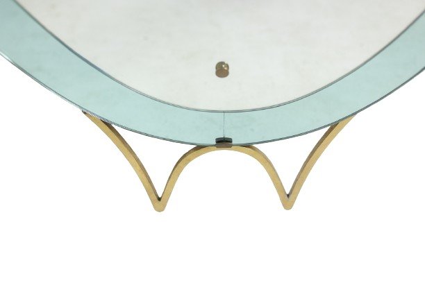 Console Mirror In Two-tone Glass And Gilded Brass. Circa 1950. Ls60431154j-photo-1