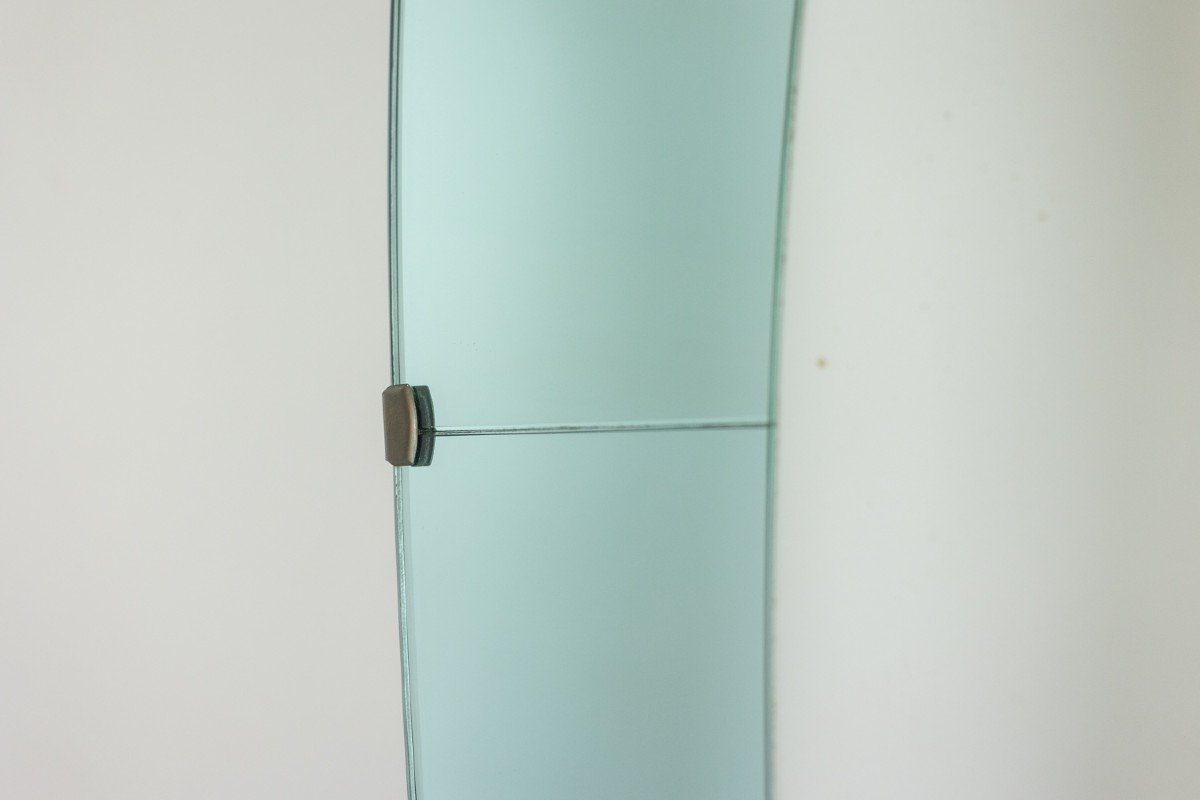 Console Mirror In Two-tone Glass And Gilded Brass. Circa 1950. Ls60431154j-photo-2