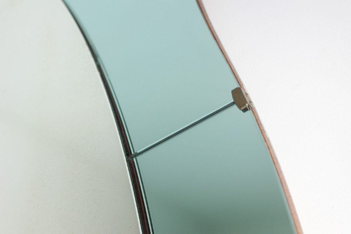 Console Mirror In Two-tone Glass And Gilded Brass. Circa 1950. Ls60431154j-photo-5